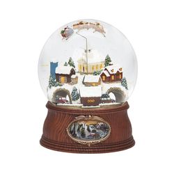 Roman Glitter Dome LED Multicolored Santa and Sleigh Table Decor 7.87 in.