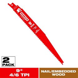 Diablo Demo Demon 9 in. Bi-Metal Variable Tooth Reciprocating Saw Blade 4/6 TPI 2 pk