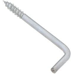 National Hardware Large Zinc-Plated Silver Steel 3-1/16 in. L Square Bend Hook 1 pk