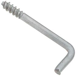 National Hardware Zinc-Plated Silver Steel 1 in. L Square Bend Hook 1 lb 12 pk