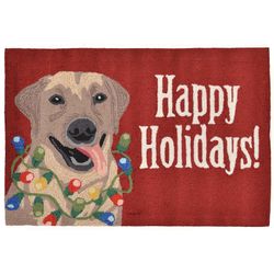 Liora Manne Frontporch 1.67 ft. W X 2.5 ft. L Multi-color Happy Holidays Polyester Accent Rug