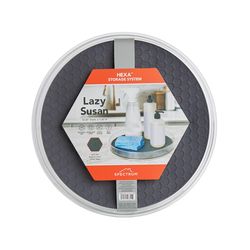 Spectrum Hex Clear/Gray Rubber/Stainless Steel Lazy Susan