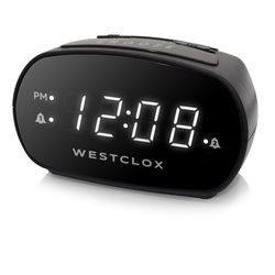 Westclox .7 in. Black Alarm Clock Digital Plug-In