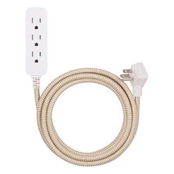 Cordinate Indoor 10 ft. L Tan/White Extension Cord 10/3