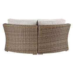 Signature Design by Ashley Beachcroft Brown Aluminum Frame Armless Chair Beige