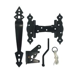 Nuvo Iron Black Galvanized Steel Gate Hardware Kit 1 pk