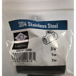 Smith-Cooper 3/4 in. FPT X 3/4 in. D FPT Stainless Steel Tee