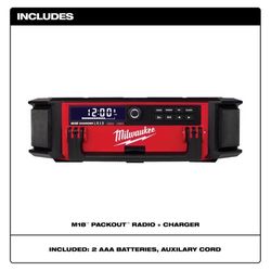 Milwaukee Packout Wireless Bluetooth Weather Resistant Radio + Charger