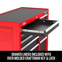 CRAFTSMAN S2000 41 in. 10 drawer Steel Rolling Tool Cabinet 37.5 in. H X 18 in. D