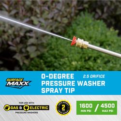 SurfaceMaxx 2.5 Orifice 0-degree Spray Nozzle 4500 psi
