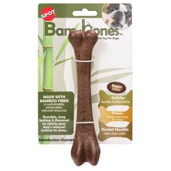 Spot For Dog Brown Bamboo Fibers Bacon Bone Pet Toy Large 1 pk