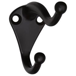 National Hardware 2.75 in. L Oil Rubbed Bronze Brown Zinc Coat/Hat Hook 35 lb. cap. 2 pk