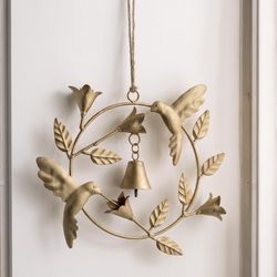 Matr Boomie Brass/Metal Metal 10 in. Hummingbird Wreath Handmade Bell