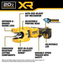 DeWalt 20V MAX XR 1-1/4 in. Copper Tubing Cutter Black/Yellow 1 pc