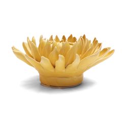 Chive Collection 12 1 in. H X 3 in. L Glazed Yellow Ceramic Mum Wall Flower