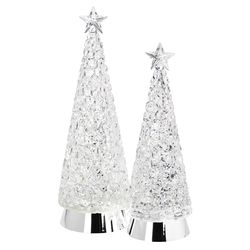 Roman Holiday LED Clear Confetti Tree Table Decor 14.5 in.