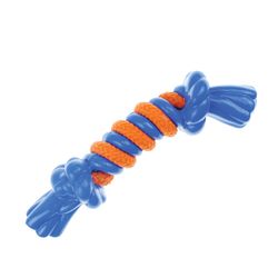 Boss Pet Infinity For Dog Blue TPR Rope Bone Dog Tug Toy Small 1 pk