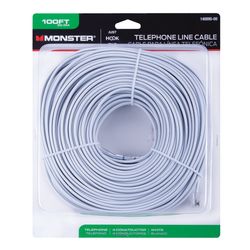 Monster Just Hook It Up 100 ft. L White Modular Telephone Line Cable