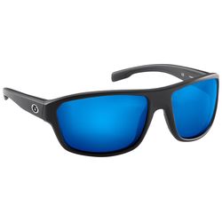 Flying Fisherman AcuTint Sunglasses Unisex Matte Black Frame Smoke Blue Mirror Lens Polarized Floati