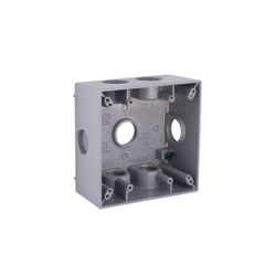Bell Old Work 31 cu in Square Aluminum 2 gang Weatherproof Box Gray
