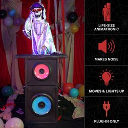 Haunted Hill Farm 5.6 ft. DJ Skeleton Animatronic