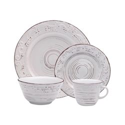 Pfaltzgraff White Stoneware Trellis Dinnerware Set 16 pc