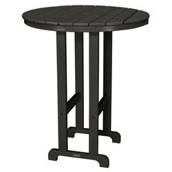 Ivy Terrace Classics Black Round HDPE Transitional Bar Table