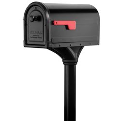 Architectural Mailboxes Roxbury Galvanized Steel Post Mount Black Mailbox And Post