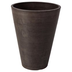 Algreen 13 in. H X 10 in. D Plastic Taper Spun Planter Chocolate