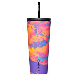Corkcicle Cold Cup 24 oz Super Bloom BPA Free Insulated Straw Tumbler