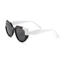 Optimum Optical Sunglasses Unisex White Frame Black Lens