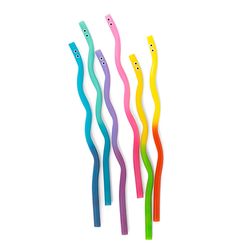 Kikkerland Kidoki Multi Polypropylene ColorChang Straws