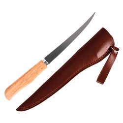 Eagle Claw 6 IN WOOD HANDLE FILLET KNIFE W/SHEATH Bait Knife