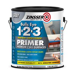 Zinsser Bulls Eye 123 Gray Water-Based Acrylic Copolymer Primer 1 gal