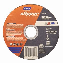 Norton Clipper 4-1/2 in. D X 7/8 in. X 0.040 in. thick Aluminum Oxide Classic Cut-Off Wheel 1 pk