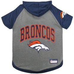 Pets First Blue/Gray Denver Broncos Dog Hoodie Large