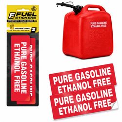 Fuel Stickers 2 in. H X 6 in. W Rectangle Red Fuel Sticker Label 2 pk