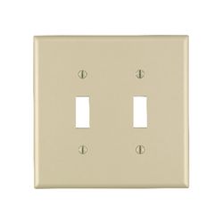 Leviton Ivory 2 gang Plastic Toggle Wall Plate 1 pk