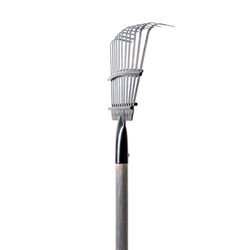 True Temper 61.65 in. 11 Tine Steel Shrub Rake Wood Handle