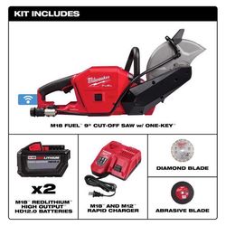 Milwaukee M18 FUEL 9 in. Cordless Brushless Cut-Off Saw Kit (Battery & Charger)