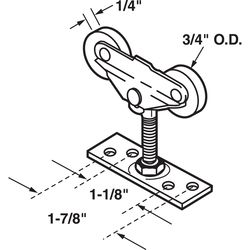 Prime-Line 3/4 in. D X 1/4 in. L Mill Nylon/Steel Pocket Door Roller Assembly 1 pk