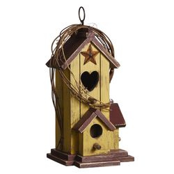 Glitzhome 11.5 in. H X 5.5 in. W X 6.25 in. L Wood Bird House