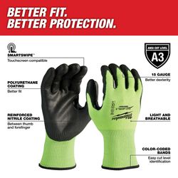 Milwaukee Men's Dipped Gloves Black/Yellow XL 1 pair