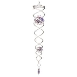 Spinfinity Designs Multi-color Stainless Steel 13.62 in. Silver/Clear Twister Outdoor Spinner