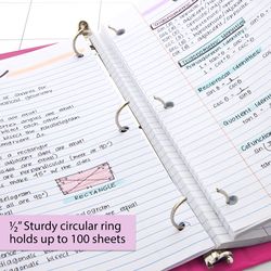 Bazic Products 1/2 in. W X 9.92 in. L 3-Ring Fuschia View Binder