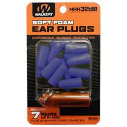Walker's 32 dB Foam Earplugs Blue 7 pair