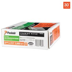 Paslode RounDrive 2-3/8 in. L Angled Strip Hot-Dip Galvanized Framing Nails 30 deg 2000 pk
