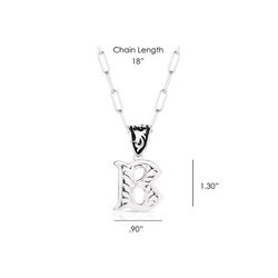 Montana Silversmiths Unisex Western Initial B Black/Silver Necklace