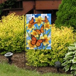 Briarwood Lane Monarch Butterflies Garden Flag 12.5 in. W X 18 in. L