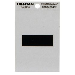 HILLMAN 3 in. Reflective Black Vinyl Self-Adhesive Special Character Hyphen 1 pc